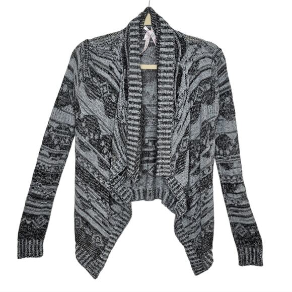 Derek Heart Flyaway Open Front Cardigan  w/ Empire Waist and Tab Collar Small - Picture 1 of 9